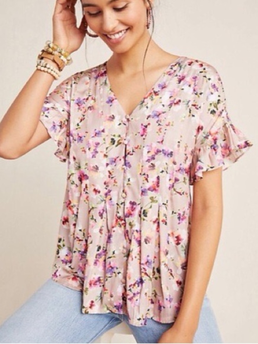 Anthropologie Dolan Mitzi Pleated Blouse